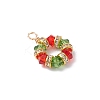 2Pcs 2 Colors Imitation Austrian Crystal K9 Glass & Brass Crystal Rhinestone Beaded Hexagon Pendants PALLOY-JF04343-4