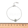 925 Sterling Silver Link Bracelets for Women BJEW-D346-01A-P-5