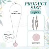 2Pcs Brass Macrame Pouch Natural Rose Quartz Round Inside Pendant Necklaces NJEW-PH01597-2