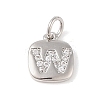 Rack Plating Brass Micro Pave CLear Cubic Zirconia Charms KK-E110-14P-W-1