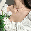 24Pcs 6 Style Zinc Light Gold Alloy Enamel Pendants ENAM-YS0001-05-8