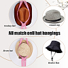 3Pcs 3 Colors Cotton with Wood Wall Hat Hanger ODIS-PH0001-78-4