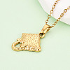 304 Stainless Steel Pendant Necklaces NJEW-T018-44G-1