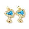 Brass Micro Pave Cubic Zirconia Pendants KK-A197-08G-1