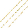 Brass Column & Round Beaded Link Chains CHC-P016-14G-01-1
