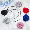 6Pcs 6 Colors Cloth Flower Collar Choker Necklace NJEW-FH0001-11-4