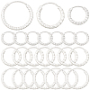 24Pcs 3 Styles Brass Textured Hoop Earrings EJEW-SC0010-89S-1