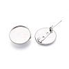 304 Stainless Steel Brooch Cabochon Settings STAS-E547-08F-P-1