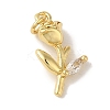 Rack Plating Brass Micro Pave Clear Cubic Zirconia Pendants KK-P267-29G-1