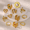Retro Royal Style 304 Stainless Steel Imitation Pearl Cuff Rings FS-WG343E9-04-3