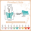 80Pcs 10 Colors Butterfly Glass Pendant Decoration HJEW-HY00044-2