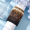 12Pcs 12 Styles Synthetic Lava Rock Stretch Bracelets Sets BJEW-JB10936-3