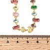 Brass Pave Colorful Cubic Zirconia Geometric Link Chain Necklaces NJEW-C111-03D-5