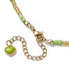 Glass Seed Beads & Flower Handmade Lampwork Beaded Necklaces NJEW-MZ00065-02-5
