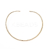 PVD Vacuum Plating 304 Stainless Steel Textured Wire Necklace Making STAS-B036-04G-1