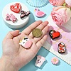 10Pcs 10 Styles Valentine's Day theme Food Grade Eco-Friendly Silicone Focal Beads SIL-YW0001-33-4