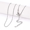 1MM 304 Stainless Steel Snake Chain Necklaces NJEW-N058-05P-1