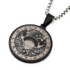 Retro Mandala 201 Stainless Steel Box Chain Constellation Pendant Necklaces for Women Men NJEW-M223-01C-1