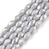 Opaque Solid Color Electroplate Glass Beads Strands LS-EGLA-N013-P4mm-B05-1