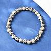 Natural Dalmatian Jasper Jasper Round Beaded Bracelets X-BJEW-G073-16-2