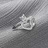 Brass Micro Pave Cubic Zirconia Adjustable Finger Rings for Women RJEW-M099-02P-1
