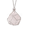 304 Stainless Steel Macrame Pouch Empty Stone Holder Necklace Making NJEW-JN05238-02-4
