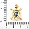 Tortoise Rack Plating Brass Micro Pave Cubic Zirconia Charms KK-G513-78A-01G-3