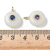 Natural & Synthetic Mixed Gemstone Flat Round Pendants G-H318-01G-4