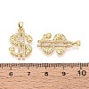 Brass Micro Pave Clear Cubic Zirconia Pendants KK-T075-83G-3