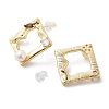 Natural Pearl Rhombus Stud Earrings EJEW-P256-92G-2