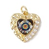 Brass Micro Pave Clear Cubic Zirconia Pendants KK-I692-02G-08-1