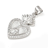 Brass Micro Pave Cubic Zirconia Pendants KK-P323-11U-P02-2
