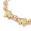 Rack Plating Brass Micro Pave Cubic Zirconia Beaded Bracelets BJEW-P341-02G-2