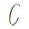 Ion Plating(IP) 304 Stainless Steel Cuff Bangles for Women BJEW-K173-02MC-1