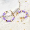 PVD Vacuum Plating 201 Stainless Steel Enamel Hoop Earrings for Women EJEW-B016-33D-3