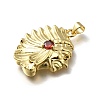 Brass Micro Pave Cubic Zirconia Pendants KK-C090-46G-2