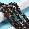 Natural Yellow Blue Tiger Eye(Dyed & Heated) Chip Beads Strands G-M205-03A-4