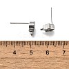 Brass with Cubic Zirconia Stud Earring Finding KK-Q048-17P-3