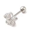 Brass Micro Pave Clear Cubic Zirconia Stud Earrings EJEW-L265-03P-1