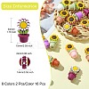16Pcs 8 Colors Sunflower Flowerpot Food Grade Eco-Friendly Silicone Beads SIL-CJ0001-61-2