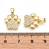 Brass Micro Pave Cubic Zirconia Pendants KK-T070-85G-3