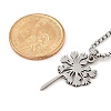 201 Stainless Steel Laser Cut Dandelion Pendant Box Chain Necklaces for Women NJEW-Q004-07P-5