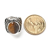 Natural Tiger Eye Adjustable Rings RJEW-I108-02AS-07-5