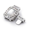 Rectangle Brass Micro Pave Clear Cubic Zirconia Box Clasps KK-G505-36P-02-2