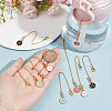 Flat Round with Letter A Alloy Enamel Pendant Decoration HJEW-AB00704-3