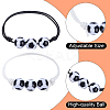 20Pcs 2 Colors Plastic Football Braided Bead Bracelet BJEW-SP0001-19-7
