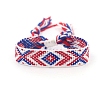 Ethnic Style Polyester Flat with Rhombus Cord Bracelets for Women PW-WG4378C-03-1