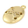 Cross Theme Real 18K Gold Plated Brass Micro Pave Clear Cubic Zirconia Pendants LS-KK-L219-06G-06-2