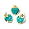 Natural Turquoise Heart Charms G-G977-05G-05-1