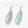 Natural Green Aventurine Dangle Earrings EJEW-F158-D01-1